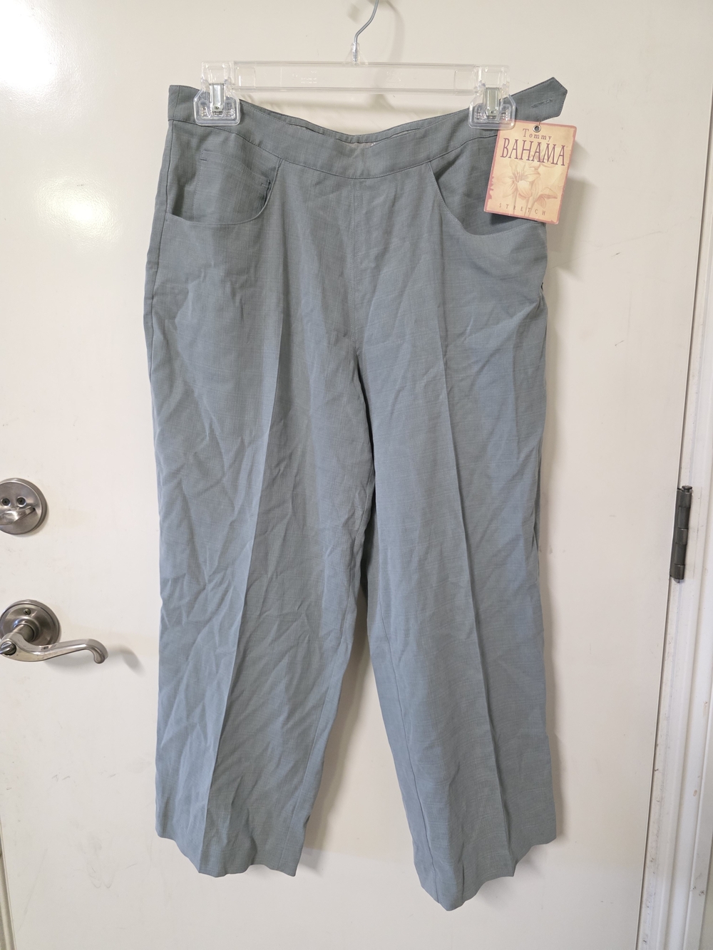 Tommy Bahama Women's Slate Blue Straight-Leg Linen-Blend Pants